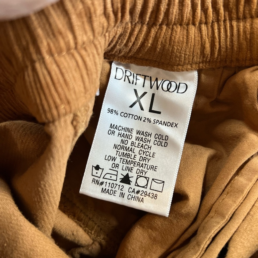 DRIFTWOOD camel / brown Corduroy Jogger Pants with beautiful embroidery on sides - Picture 7 of 13